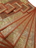 13 PC Indian Banarasi Silk Table Runner – Brown Brocade Paisley Decor Gift Cloth