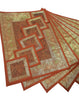 13 PC Indian Banarasi Silk Table Runner – Brown Brocade Paisley Decor Gift Cloth