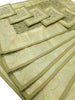 13 PC Table Runner Dining Indian Banarasi Silk Brocade Paisley Decor Khaki Color