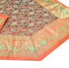 13 PC Banarasi Table Runner Rust Indian Silk Brocade Paisley Dining Decor Cloth