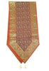 13 PC Banarasi Table Runner Rust Indian Silk Brocade Paisley Dining Decor Cloth