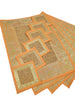 13 PC Mustard Banarasi Table Runner Silk Brocade Paisley Dining Decor Cloth Gift