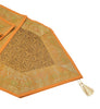 13 PC Mustard Banarasi Table Runner Silk Brocade Paisley Dining Decor Cloth Gift