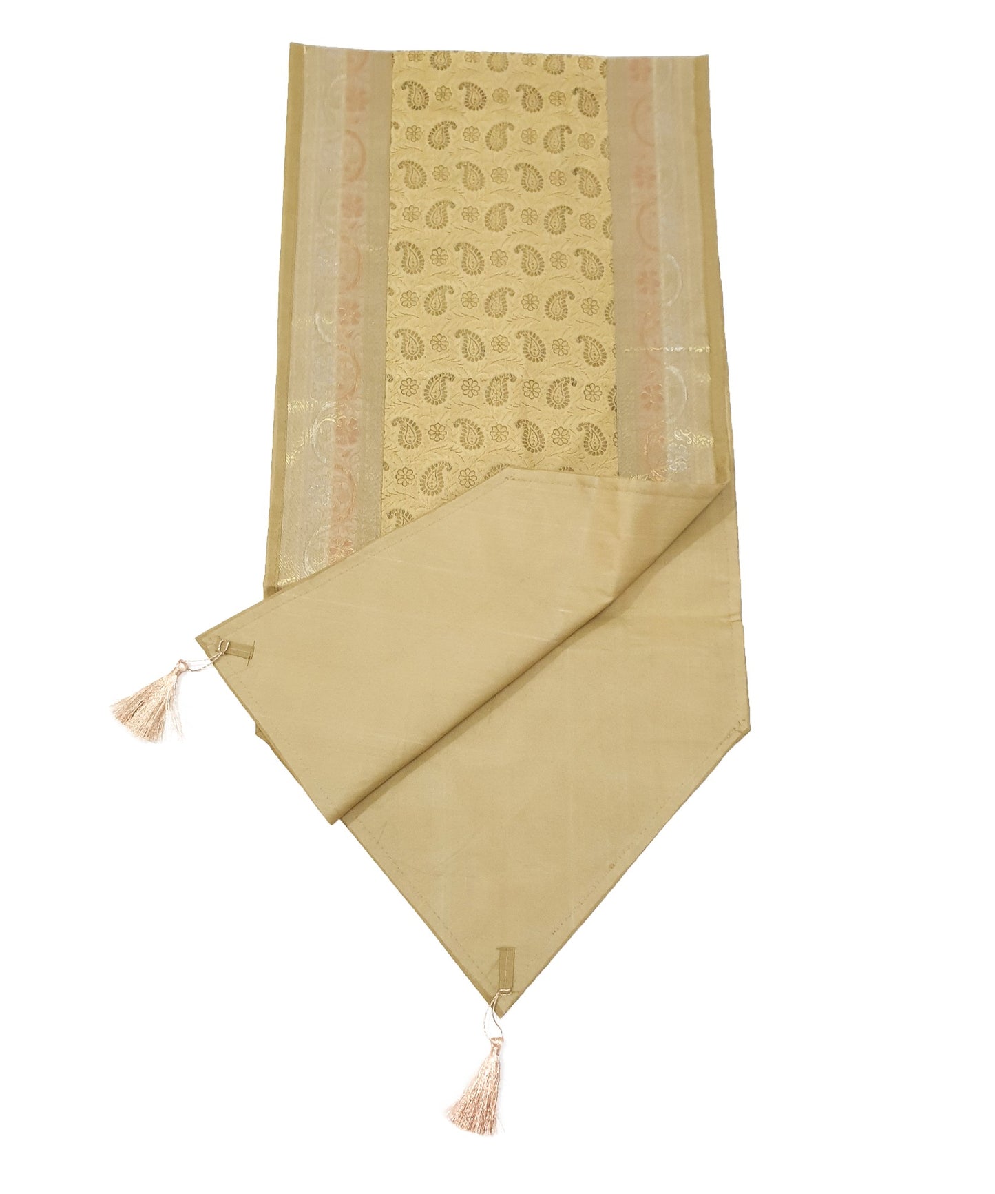 13 PC Banarasi Table Runner Dining Decor Silk Brocade Paisley Cloth Indian Gift