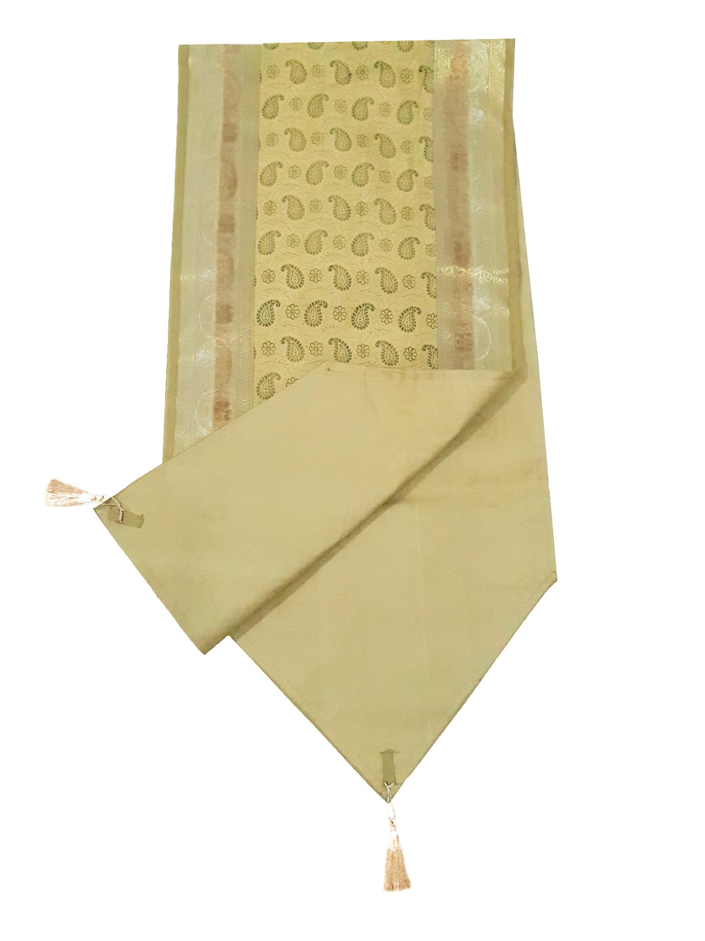 13 PC Indian Banarasi Table Runner Dining Decor Silk Brocade Gift Paisley Cloth