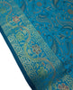 Set of 13 Teal Blue Banarasi Silk Table Runner – Paisley Brocade Decor Gift Item