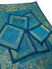 Set of 13 Teal Blue Banarasi Silk Table Runner – Paisley Brocade Decor Gift Item
