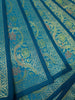 Set of 13 Teal Blue Banarasi Silk Table Runner – Paisley Brocade Decor Gift Item