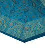Set of 13 Teal Blue Banarasi Silk Table Runner – Paisley Brocade Decor Gift Item