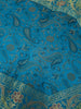 Set of 13 Teal Blue Banarasi Silk Table Runner – Paisley Brocade Decor Gift Item