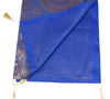 Blue Banarasi Table Runner 72x16" Silk Brocade Mandala Dining Decor Cloth Gift