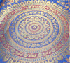 Blue Banarasi Table Runner 72x16" Silk Brocade Mandala Dining Decor Cloth Gift
