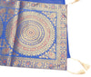 Blue Banarasi Table Runner 72x16" Silk Brocade Mandala Dining Decor Cloth Gift