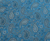 Dining Table Top Cover Cloth Blue Indian Banarasi Silk Woven Paisley 88"x 47"