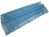 Dining Table Top Cover Cloth Blue Indian Banarasi Silk Woven Paisley 88"x 47"