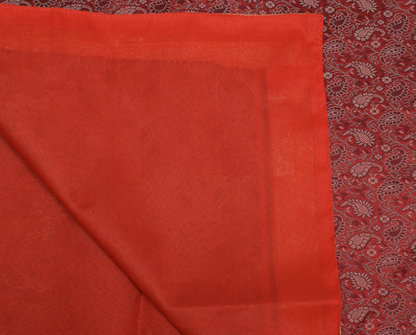 88"x 47" Dining Table Top Cover Indian Banarasi Silk Woven Paisley Cloth Maroon
