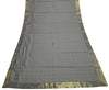 88"x 47"  Dining Table Top Cover Indian Banarasi Silk Woven Paisley  Gray Cloth