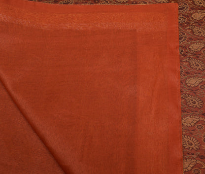 88"x47" Dining Table Top Cover Indian Banarasi Silk Woven Paisley Brown Cloth