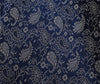 Indian Blue Table Top Cover Woven Zari Border Art Silk Brocade 88" x 47" Cloth
