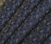 Indian Blue Table Top Cover Woven Zari Border Art Silk Brocade 88" x 47" Cloth