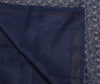 Indian Blue Table Top Cover Woven Zari Border Art Silk Brocade 88" x 47" Cloth