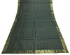 Indian Green Table Top Cover Woven Zari Border Art Silk Brocade 88" x 47" Cloth