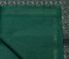 Indian Green Table Top Cover Woven Zari Border Art Silk Brocade 88" x 47" Cloth