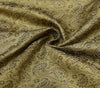 Rectangle Indian Banarasi Silk Woven Paisley Dining Table Top Cover Cloth Brown