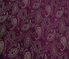 Indian Purple Table Top Cover Woven Zari Border Art Silk Brocade 88" x 47" Cloth