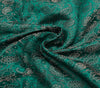 88" x 47"Dining Table Indian Banarasi Silk Woven Paisley  Top Cover Cloth Green
