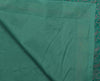 88" x 47"Dining Table Indian Banarasi Silk Woven Paisley  Top Cover Cloth Green