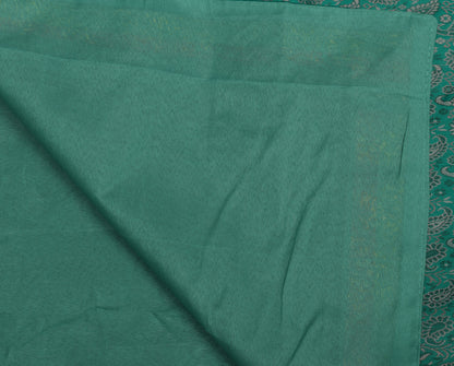 88" x 47"Dining Table Indian Banarasi Silk Woven Paisley  Top Cover Cloth Green