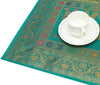58"x16"Green TableRunner Dining Decor Indian Banarasi SilkBrocade Elephant Cloth