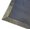 88"x48" Dining Table Top Cover Indian Banarasi Silk Woven Paisley DarkBlue Cloth