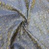 88"x48" Dining Table Top Cover Indian Banarasi Silk Woven Paisley DarkBlue Cloth