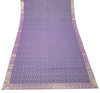 90"x48" Dining Table Top Cover Indian Banarasi Silk Woven Paisley Purple Cloth