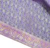 90"x48" Dining Table Top Cover Indian Banarasi Silk Woven Paisley Purple Cloth