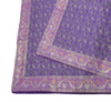 90"x48" Dining Table Top Cover Indian Banarasi Silk Woven Paisley Purple Cloth