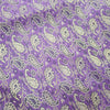 90"x48" Dining Table Top Cover Indian Banarasi Silk Woven Paisley Purple Cloth