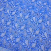 90"x48" Banarasi Dining Table Top Cover Indian Blue Silk Woven Paisley Cloth