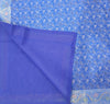 90"x48" Banarasi Dining Table Top Cover Indian Blue Silk Woven Paisley Cloth