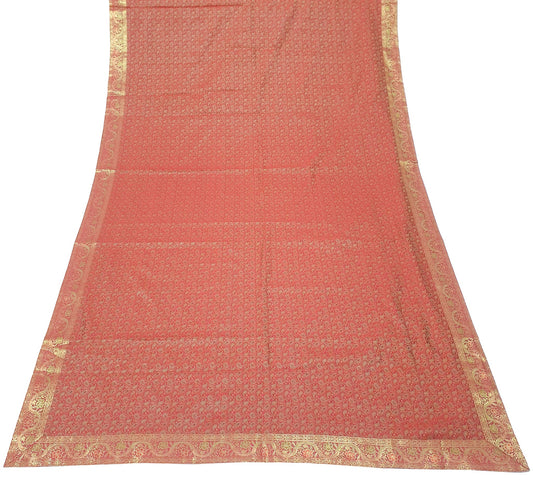 88"x48" Banarasi Dining Table Top Cover Indian Silk Woven Paisley Red Cloth Gift