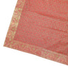 88"x48" Banarasi Dining Table Top Cover Indian Silk Woven Paisley Red Cloth Gift