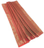 88"x48" Banarasi Dining Table Top Cover Indian Silk Woven Paisley Red Cloth Gift