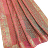 88"x48" Banarasi Dining Table Top Cover Indian Silk Woven Paisley Red Cloth Gift