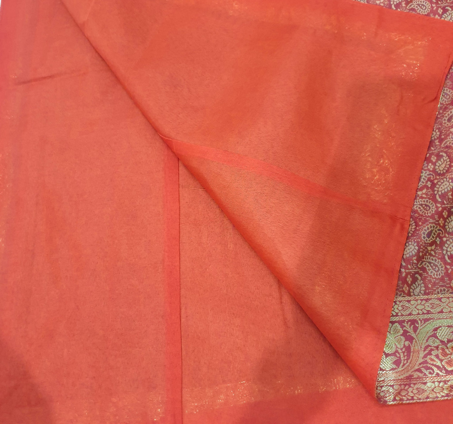 88"x48" Banarasi Dining Table Top Cover Indian Silk Woven Paisley Red Cloth Gift
