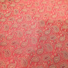 88"x48" Banarasi Dining Table Top Cover Indian Silk Woven Paisley Red Cloth Gift