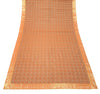 90"x48" Banarasi Dining Table Top Cover Indian Orange Silk Woven Paisley Cloth