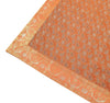90"x48" Banarasi Dining Table Top Cover Indian Orange Silk Woven Paisley Cloth