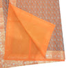 90"x48" Banarasi Dining Table Top Cover Indian Orange Silk Woven Paisley Cloth